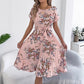Women's Floral Print Pleated Midi Dress