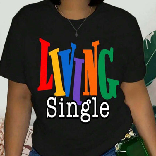 Colorful Graphic Print Casual Tee