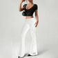 📢📢30% OFF⏰ Women's Ruched Lace Panel Flare Pantss✨