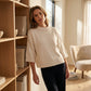 Women's Short Sleeve Loose-Fit Cropped Sweater