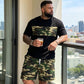 📢📢40% OFF !! ⏰Men's Camouflage Print T-Shirt & Shorts Set