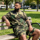 📢📢40% OFF !! ⏰Men's Camouflage Print T-Shirt & Shorts Set