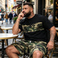 📢📢40% OFF !! ⏰Men's Camouflage Print T-Shirt & Shorts Set
