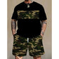 📢📢40% OFF !! ⏰Men's Camouflage Print T-Shirt & Shorts Set