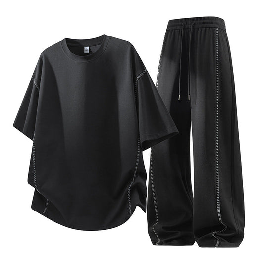 Men's Casual Crew Neck T-Shirt & Pants Set