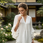 👚 50% OFF NOW! 🌸 V-Neck Ruffled Sleeve Top – Flowy & lightweight – Elegant casual blouse, perfect for summer or office – feminine and breathable ✨🌿