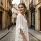 👚 50% OFF NOW! 🌸 V-Neck Ruffled Sleeve Top – Flowy & lightweight – Elegant casual blouse, perfect for summer or office – feminine and breathable ✨🌿