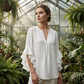 👚 50% OFF NOW! 🌸 V-Neck Ruffled Sleeve Top – Flowy & lightweight – Elegant casual blouse, perfect for summer or office – feminine and breathable ✨🌿