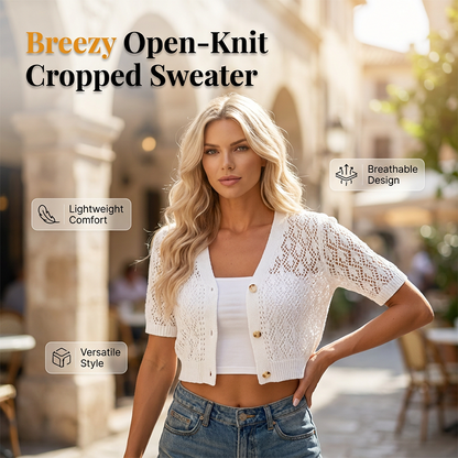 📢📢40% OFF !! ⏰V-Neck Button Down Crop Top Sweater