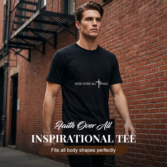 📢📢30% OFF !! ⏰Faith Over All Inspirational Tee