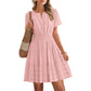 📢📢40% OFF !! ⏰Women's Short Sleeve Tiered Mini Dress