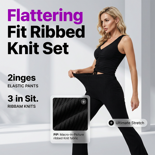 📢📢40% OFF !! ⏰Women's V-Neck Drawstring Vest & Flare Pants Set – Adjustable fit, breathable fabric & perfect for summer lounging or casual chic 🌸