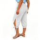 📢📢40% OFF !! ⏰ Women's Elastic Waist Capri Pants – Breathable, Stretchy, Side Tie Detail 🌿