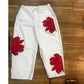 📢📢30% OFF !! ⏰ Women's Floral Wide-Leg Jeans – Unique Appliqué, Soft, 6 Colors 🌸