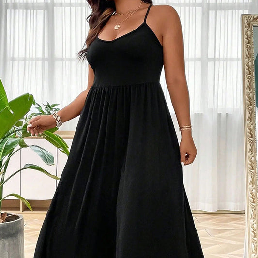 👗 LIMITED-TIME 50% OFF! ✨ Women's Spaghetti Strap Maxi Dress – Empire Waist, Flowy, Elegant 🌸