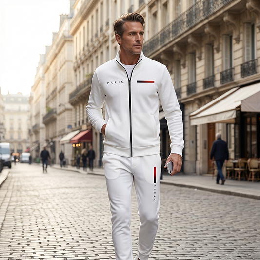 📢📢40% OFF !! ⏰Men's Casual Printed Zip Jacket & Pants Set