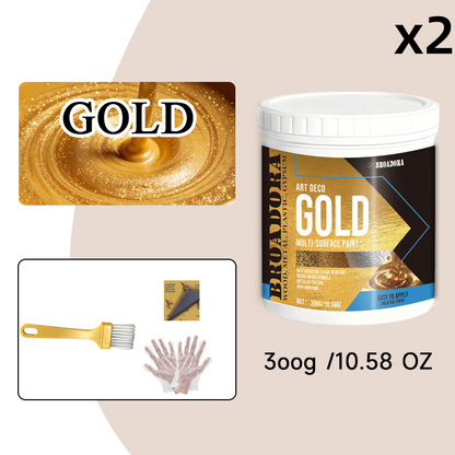 📢📢40% OFF !! ⏰High Adhesion Multi-Surface Gold Foil Paint💛🖌️