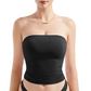 Dames strapless tube top van zachte, effen kleur.