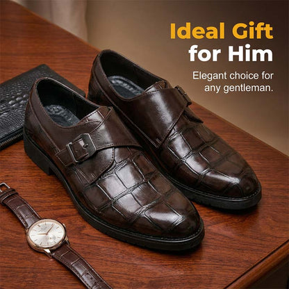 📢📢50% OFF !! ⏰Men's Classic Faux Leather Single-Buckle Shoes
