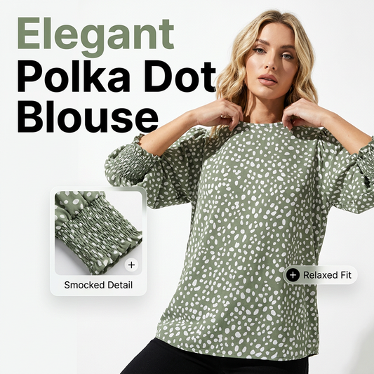 📢📢40% OFF⏰Women's Casual Polka Dot 3/4 Sleeve Blouse Top👚