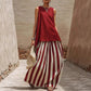 📢📢30% OFF !! ⏰Women's Sleeveless Top & Striped Skirt Set