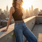 👖40% OFF！☀️Women's High-Waist Wide-Leg Denim Jeans