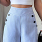 📢📢40% OFF !! ⏰High-Waist Striped Wide-Leg Trousers