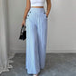 📢📢40% OFF !! ⏰High-Waist Striped Wide-Leg Trousers
