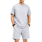 📢📢40% OFF !! ⏰Men’s Solid Color Short Sleeve Crewneck Outfit