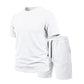 📢📢40% OFF !! ⏰Men’s Solid Color Short Sleeve Crewneck Outfit