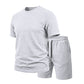 📢📢40% OFF !! ⏰Men’s Solid Color Short Sleeve Crewneck Outfit