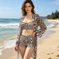 📢📢40% OFF !! ⏰3-Piece Animal Print Swimsuit Set with Cover-up