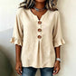 📢📢40% OFF !! ⏰ Women's V-Neck Ruffle Sleeve Blouse with Wooden Buttons – Bohemian, Flowy, Romantic 🍃