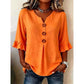 📢📢40% OFF !! ⏰ Women's V-Neck Ruffle Sleeve Blouse with Wooden Buttons – Bohemian, Flowy, Romantic 🍃