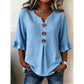 📢📢40% OFF !! ⏰ Women's V-Neck Ruffle Sleeve Blouse with Wooden Buttons – Bohemian, Flowy, Romantic 🍃