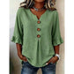 📢📢40% OFF !! ⏰ Women's V-Neck Ruffle Sleeve Blouse with Wooden Buttons – Bohemian, Flowy, Romantic 🍃