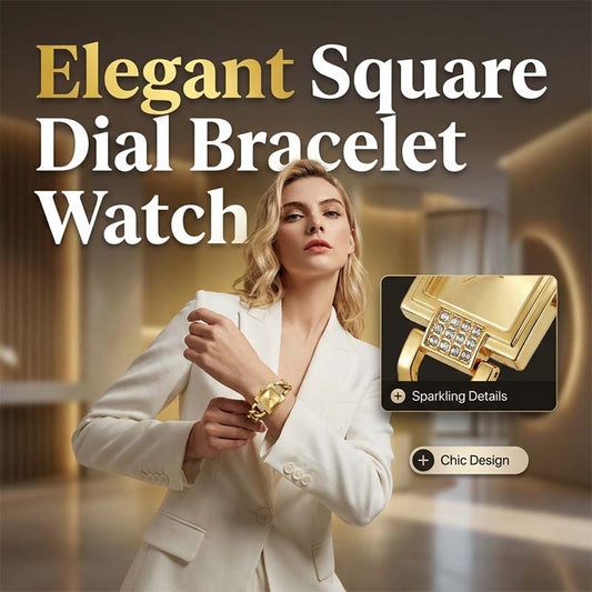 Square Dial Bracelet Watch for Women