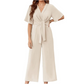 📢📢40% OFF !! ⏰Women's Elegant V-Neck Wide Leg Waist Tie Jumpsuit