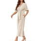 📢📢40% OFF !! ⏰Women's Elegant V-Neck Wide Leg Waist Tie Jumpsuit