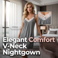 📢📢40% OFF⏰ Women's Lace Trim Nightgown – V-Neck, Silky, Relaxed 🍃