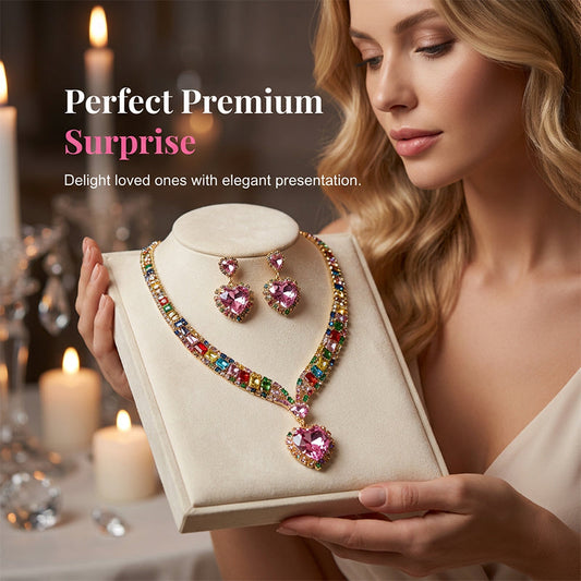 💎 LAST DAY 50% OFF! ✨ Sparkling Heart Jewelry Set – Necklace & Earrings, Elegant & Lightweight 💖