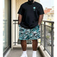 📢📢30% OFF !! ⏰Men's Summer Print Top & Shorts Set