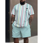 📢📢30% OFF !! ⏰Men's Summer Print Top & Shorts Set