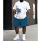 📢📢30% OFF !! ⏰Men's Summer Print Top & Shorts Set