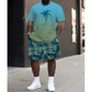 📢📢30% OFF !! ⏰Men's Summer Print Top & Shorts Set