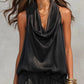 📢📢40% OFF !! ⏰ Sleeveless Cowl Neck Jumpsuit – Halter, Wide-Leg, Elegant 🍷