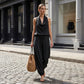 📢📢40% OFF !! ⏰ Sleeveless Cowl Neck Jumpsuit – Halter, Wide-Leg, Elegant 🍷