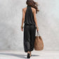 📢📢40% OFF !! ⏰ Sleeveless Cowl Neck Jumpsuit – Halter, Wide-Leg, Elegant 🍷