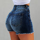 📢📢40% OFF !! ⏰Women's High-Waist Frayed Hem Denim Shorts