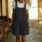 📢📢40% OFF !! ⏰Retro Solid Color Romper with Adjustable Straps
